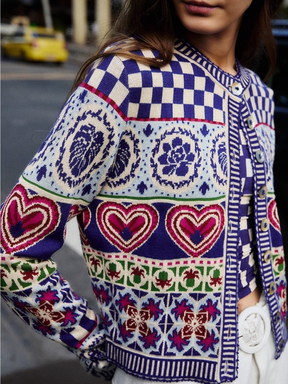 FARM RIO Rainbow Kaleidoscope Ainika Knit Cardigan - Picture 2 of 4